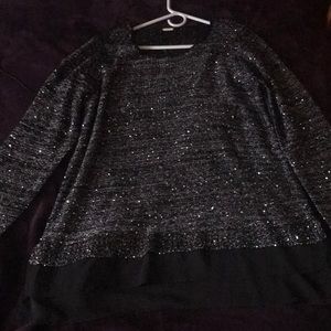 Black and grey sparkling sweater